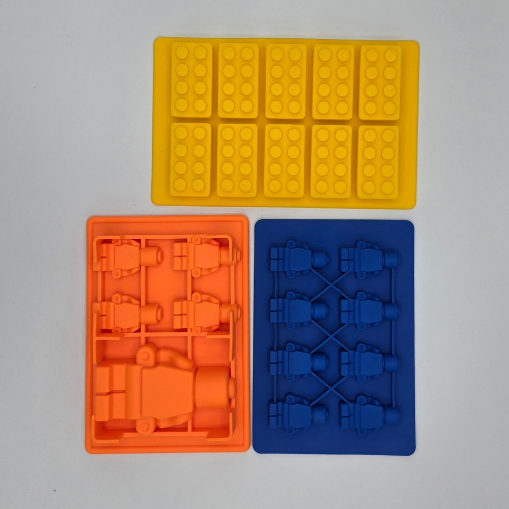Silicone Mold 3 Pack Mini Fig Brick Shape Chocolate Candy‎ Baking Craft